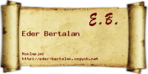 Eder Bertalan névjegykártya