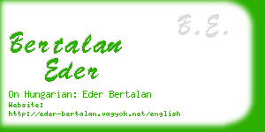 bertalan eder business card